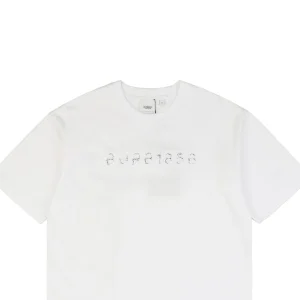 BBry Cutout Letter & Equestrian Appliqué T-Shirt White
