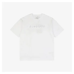 BBry Cutout Letter & Equestrian Appliqué T-Shirt White