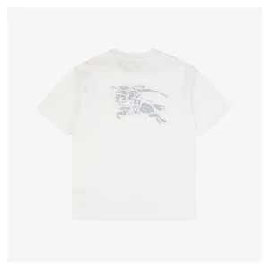 BBry Cutout Letter & Equestrian Appliqué T-Shirt White