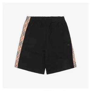 BBry Knight Crest Embroidery Check Tape Cotton Shorts