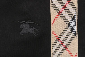 BBry Knight Crest Embroidery Check Tape Cotton Shorts6.jpeg