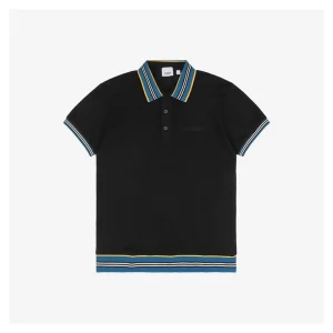 BBry Multicolor Stripe Letter Embroidered Polo Shirt