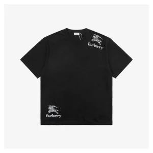 BBry Shoulder & Hem Equestrian Knight Print T-Shirt