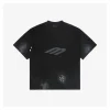 Blcg Distressed 3B Letter Print T-Shirt (Black/Blue)