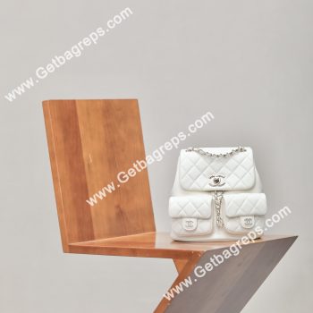 Chanel 23P Backpack Large Haas Leather White