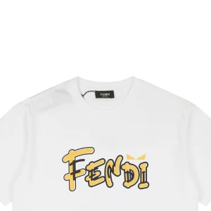 F Cartoon Yellow Letter Print T-Shirt1.jpeg
