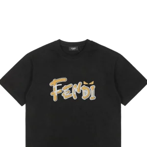 F Cartoon Yellow Letter Print T-Shirt11.jpeg