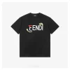 F Snake-Shaped Letter Graphic Print T-Shirt (Black/White)