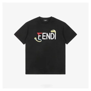 F Snake-Shaped Letter Graphic Print T-Shirt