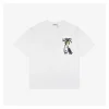 L Banana Tree & Elephant Embroidered T-Shirt (White/Black)