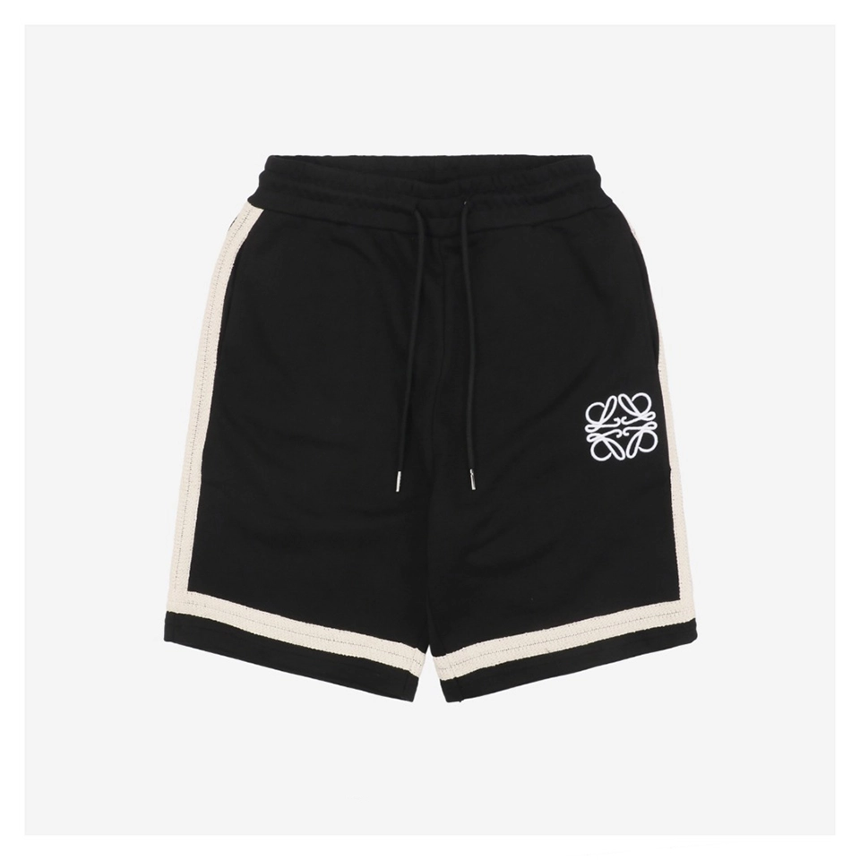 L Braided Webbing Floral Logo Embroidered Shorts