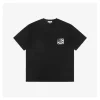 L Khaki Color-Block Floral Logo Embroidered T-Shirt (Black/White)