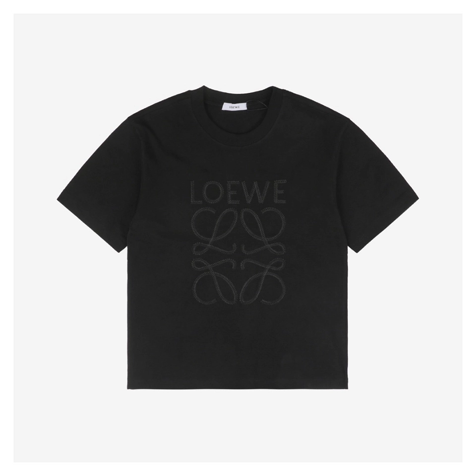 L Seamed Floral Embroidered Cotton T-Shirt