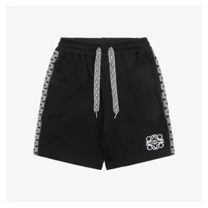 L Side Stripe Floral Logo Embroidered Shorts