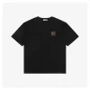 L Three-Color Floral Logo Embroidered T-Shirt (Black/White)