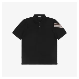 Mxxcler MK Logo Embroidery Polo Shirt with Arm Webbing Detail
