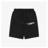 Mxxcler Mini Logo Letter Embroidered Shorts (Black/White)