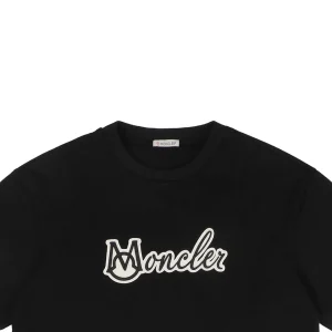 Mxxcler Wool Felt Embroidered Logo T-Shirt Black