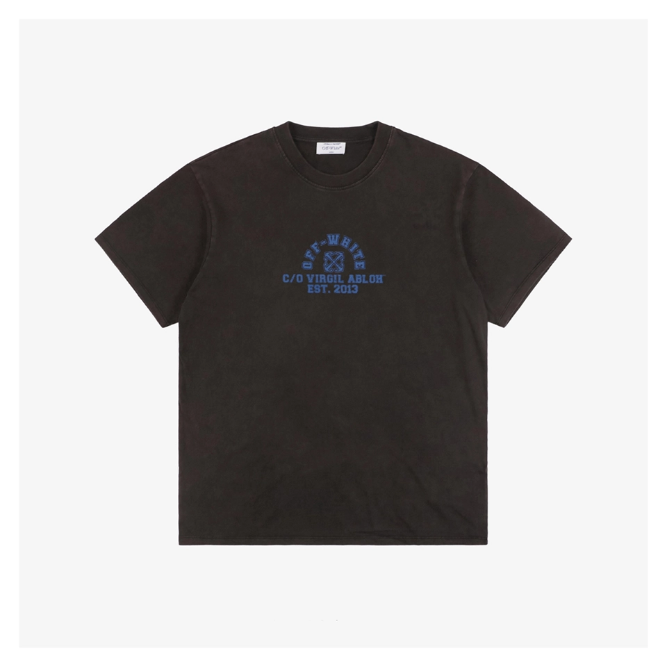 OFF WHITE CO VIRGIL Anchor & Blue Letter Washed T-Shirt