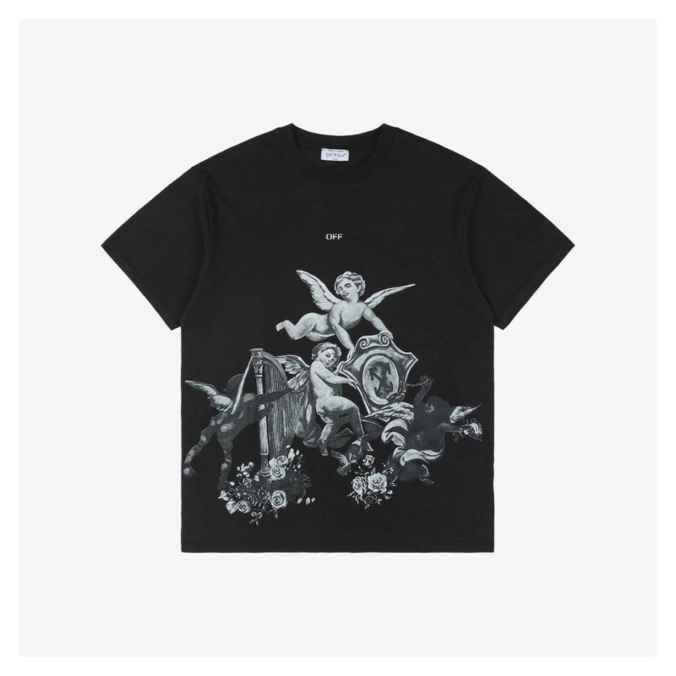 OFF WHITE CO VIRGIL Angel with Harp Graphic T-Shirt