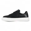 PD Black Leather Low Top Sneakers with White Sole
