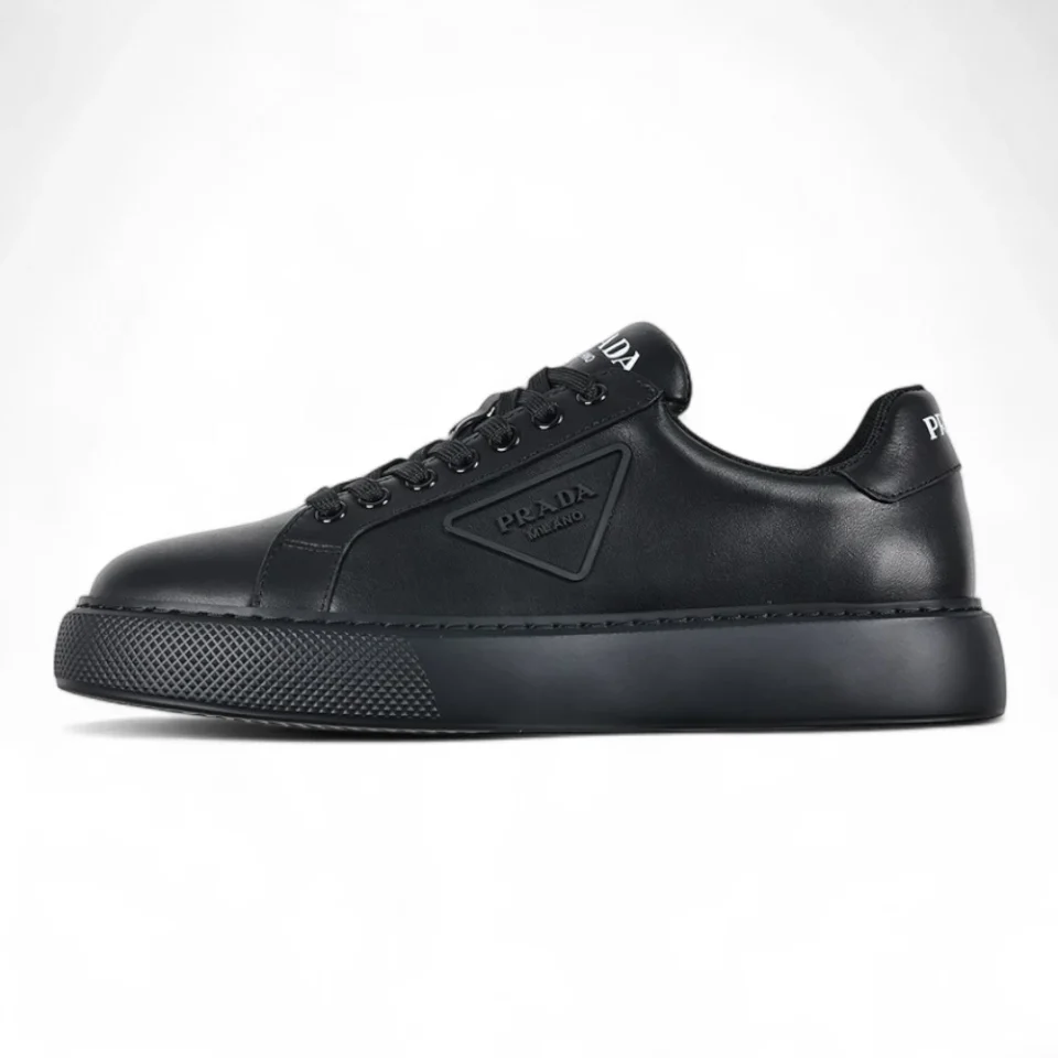 PD Black Leather Low Top Sneakers