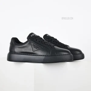 PD Black Leather Low Top Sneakers
