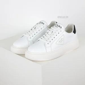 PD Vitello Soft Rubber Triangle Logo Low Top Sneakers White