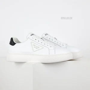 PD Vitello Soft Rubber Triangle Logo Low Top Sneakers White