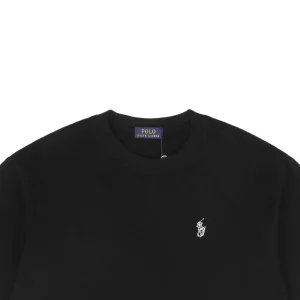 Ralph Lauren Hollow Pony Logo Embroidered Cotton T-Shirt Black