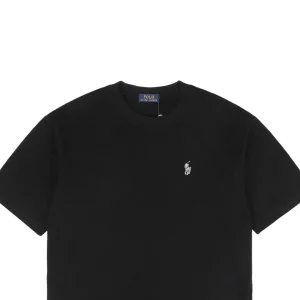 Ralph Lauren Hollow Pony Logo Embroidered Cotton T-Shirt Black