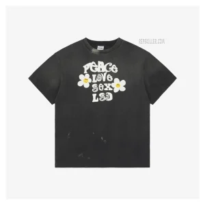 Saint Michael Peace Message Floral Print T-Shirt