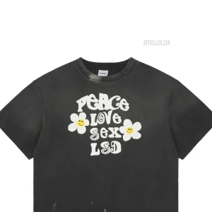 Saint Michael Peace Slogan Floral Print Short-Sleeve T-Shirt4.jpeg