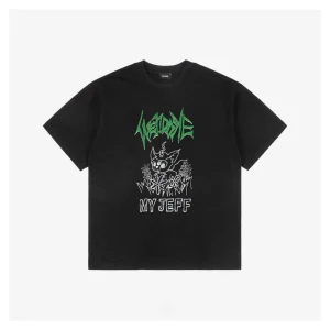 We11done Gothic Letter & Sketch Monster Graphic T-Shirt