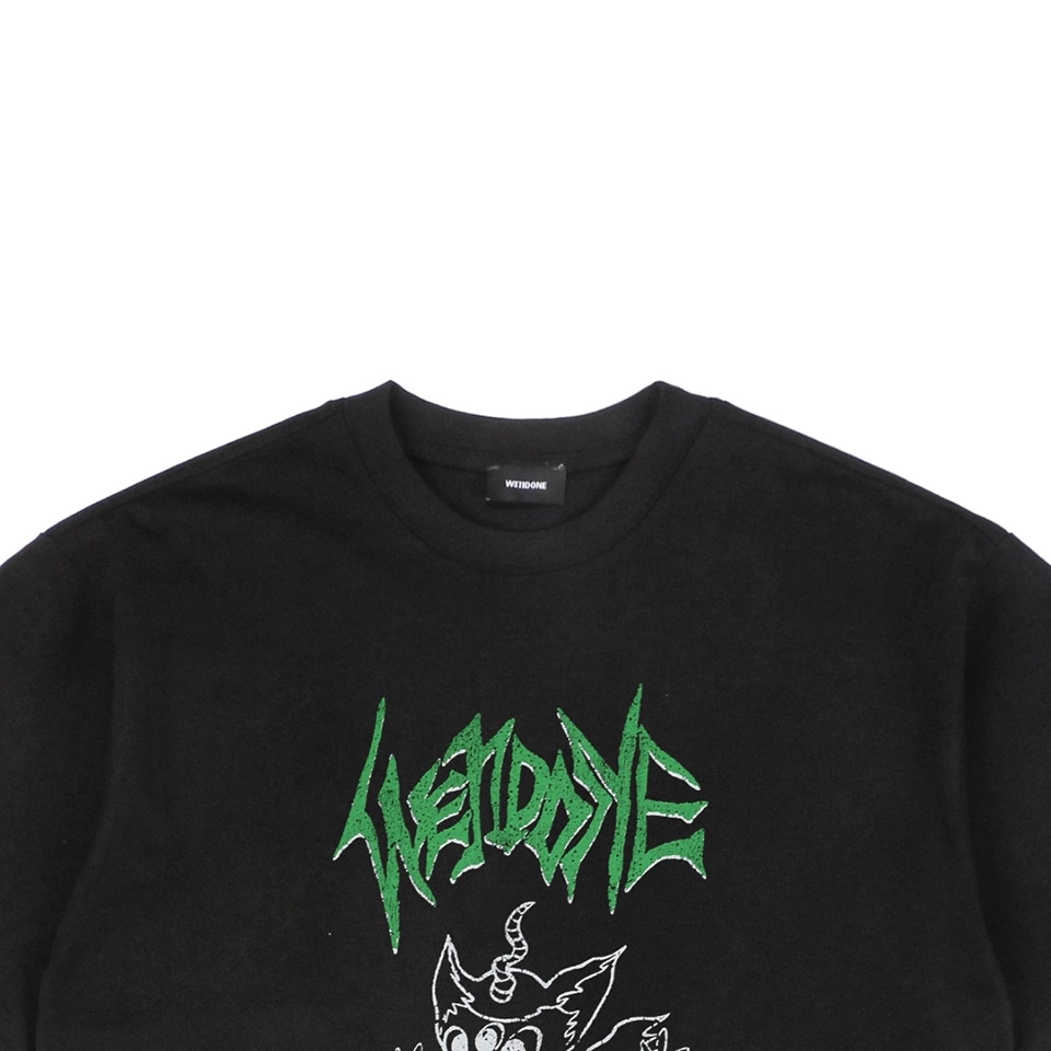 We11done Gothic Letter & Sketch Monster Graphic T-Shirt3.jpeg