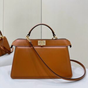 Replica Fendi Peekaboo Large Brown - top-tier luxury replica shoulder bag