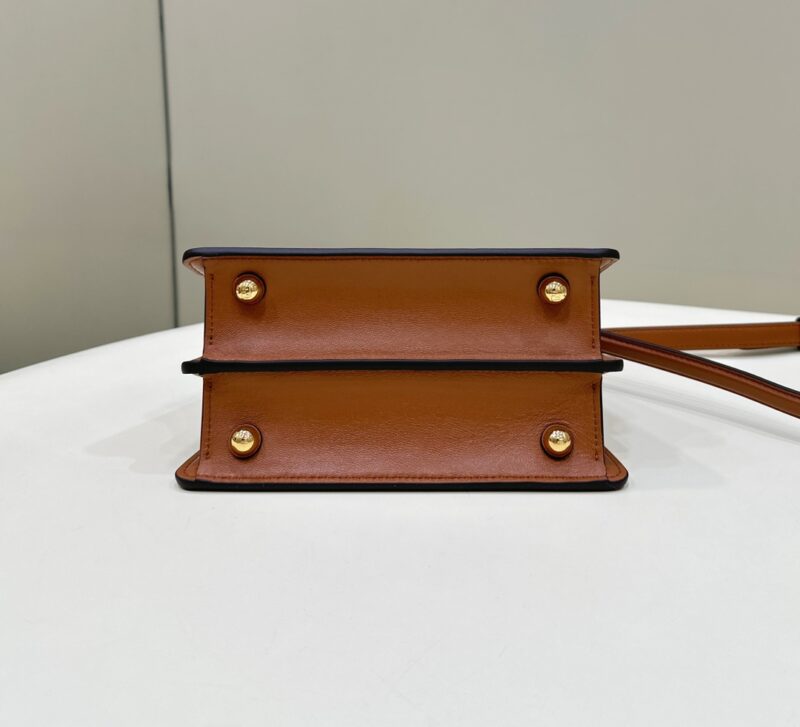 Replica Fendi Peekaboo Mini Brown - top-tier luxury replica shoulder bag