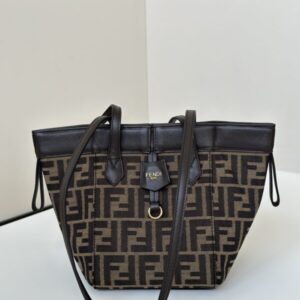 Replica Fendi Origami Small Brown Cotton - realistic designer-inspired fake bag