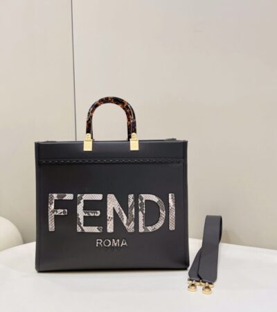 Replica Fendi Sunshine Tote Dark Grey - high-quality designer bag clone