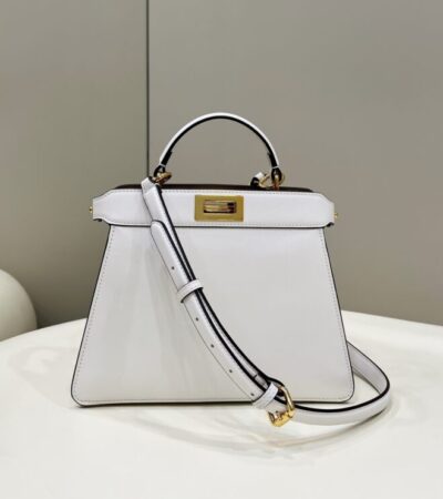 Replica Fendi Peekaboo Medium White - premium 1:1 fake handbag model