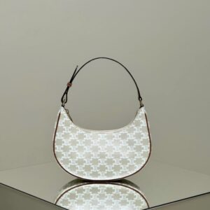 Replica Celine Triomphe Moon Bag White - realistic designer-inspired fake bag