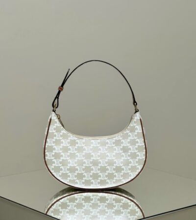 Replica Celine Triomphe Moon Bag White - realistic designer-inspired fake bag