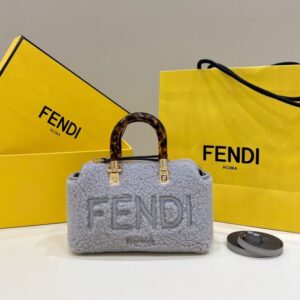 Replica Fendi By The Way Boston Blue Wool - best quality luxury bag dupe