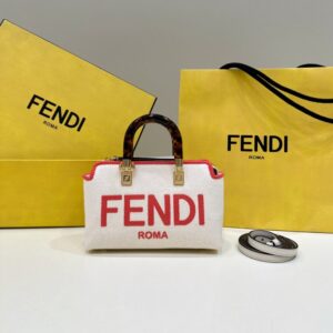 Replica Fendi By The Way Boston Red White - 1:1 designer replica handbag