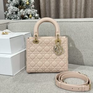 Replica Lady Dior Medium Powder Pink - high-quality designer bag clone