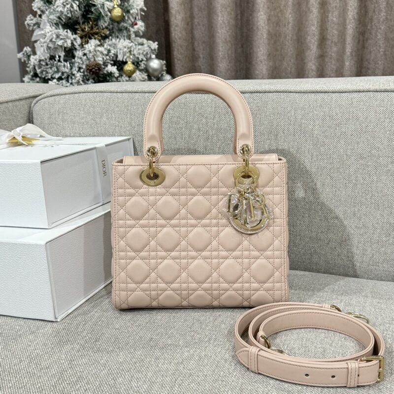 Replica Lady Dior Medium Powder Pink - high-quality designer bag clone