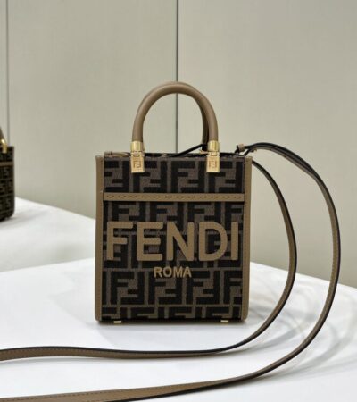Replica Fendi Mini Tote Brown Monogram - ultra-realistic fake designer tote