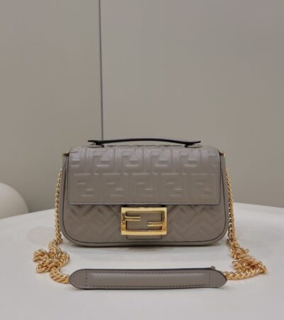 Replica Fendi Baguette Sliding Chain Beige - top-rated replica designer bag
