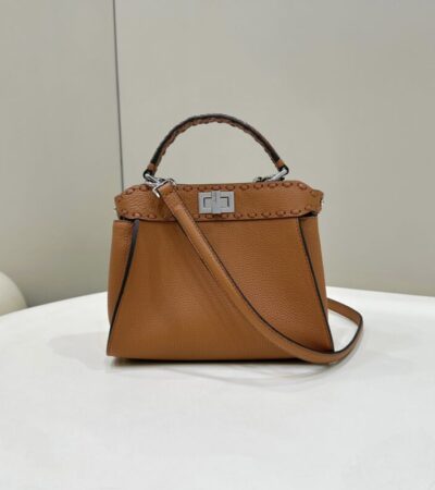 Replica Fendi Peekaboo Small Brown - 1:1 designer replica handbag