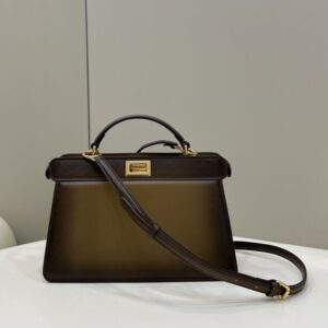 Replica Fendi Peekaboo Large Dark Brown - best quality luxury bag dupe